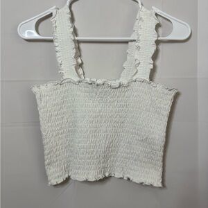 Hollister White Smocked Tank
